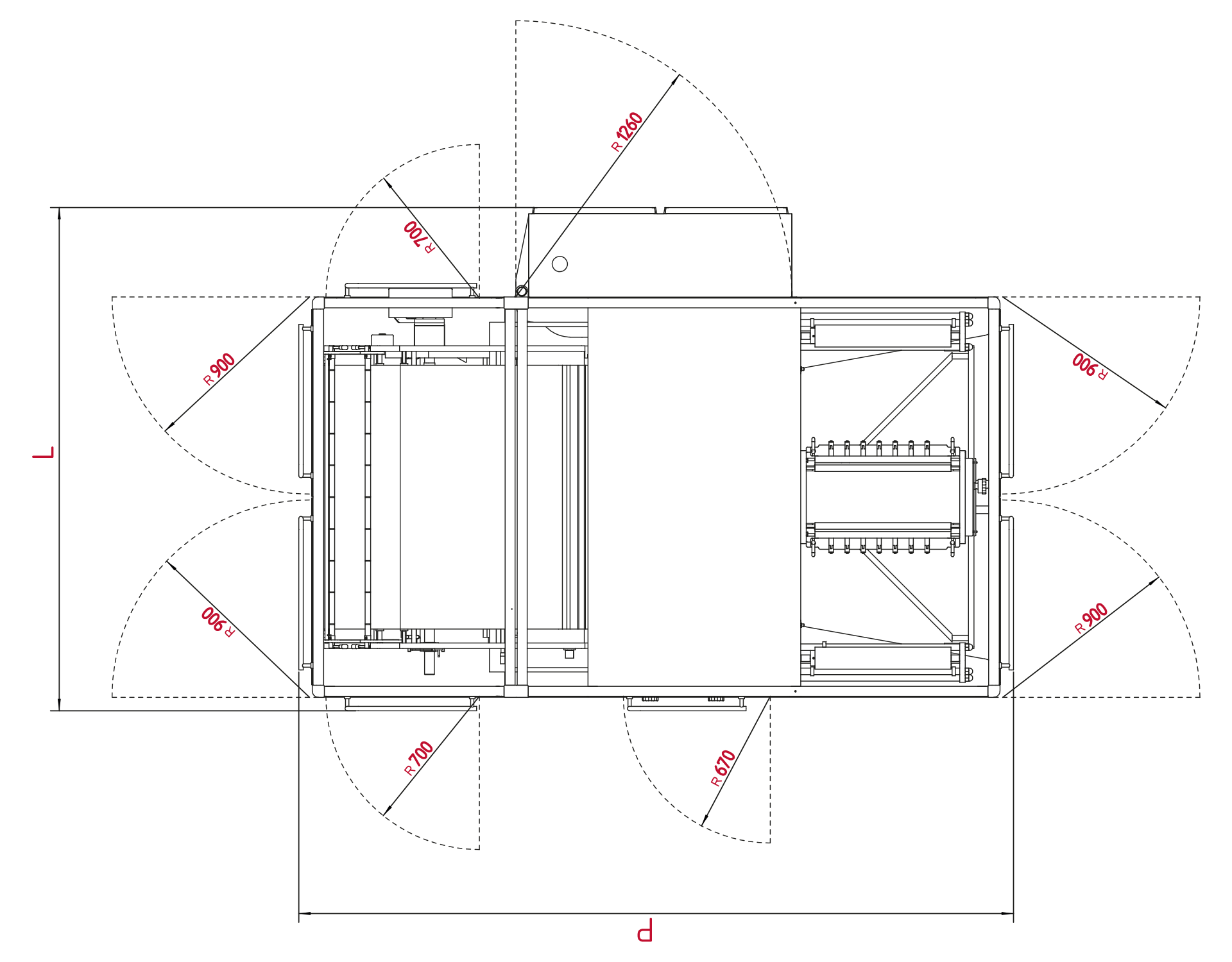 Four side seal sachet machine Tornado EVO II layout