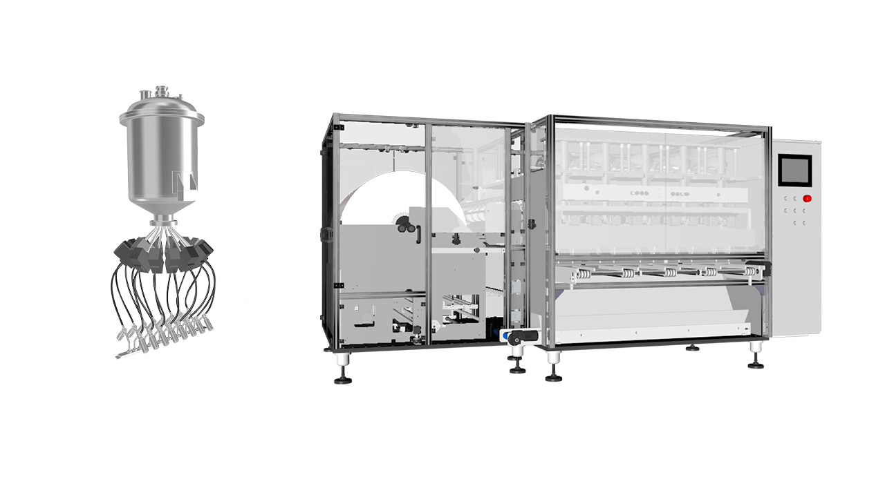 Flowmeter doser for liquid and semi liquid and flowpack machine